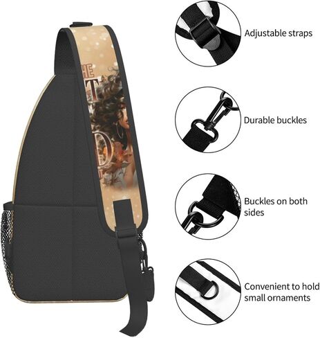 Sling bag for women crossbody chest bags Sling Backpack Travel Hiking Daypack for Women Men Shoulder Bag for Casual Sport Climbing Runners African American Afro Woman in Saudi Arabia