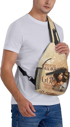 Sling bag for women crossbody chest bags Sling Backpack Travel Hiking Daypack for Women Men Shoulder Bag for Casual Sport Climbing Runners African American Afro Woman in Saudi Arabia