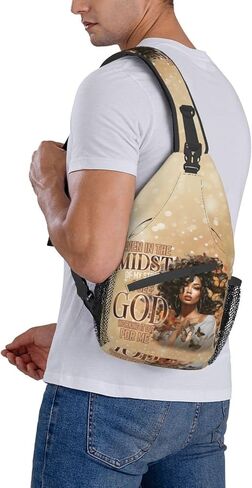 Sling bag for women crossbody chest bags Sling Backpack Travel Hiking Daypack for Women Men Shoulder Bag for Casual Sport Climbing Runners African American Afro Woman in Saudi Arabia
