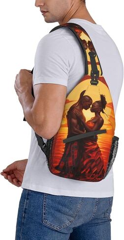 Sling bag for women crossbody chest bags Sling Backpack Travel Hiking Daypack for Women Men Shoulder Bag for Casual Sport Climbing Runners African American Afro Woman in Saudi Arabia