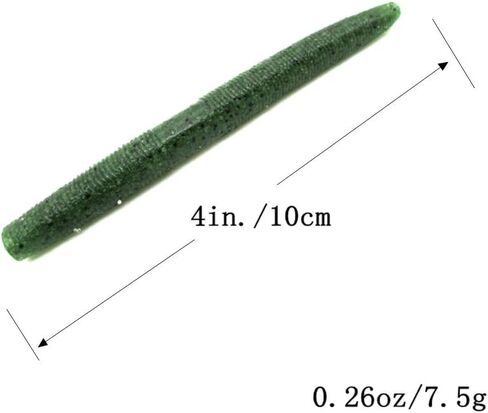 32Pcs Senko Soft Worms Lures Kit Fishing Wacky Rig Worms 4" Soft Plastic Stick Baits Soft Worm Hooks for Bass in Saudi Arabia