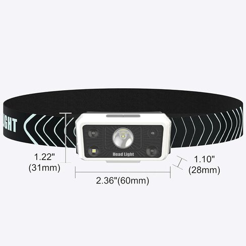 NAHT Rechargeable Headlamp for Adults, Super Bright LED Flashlight with Motion Sensor, Head Lights for Forehead, 5 Modes Lightweight Waterproof Headlight - Camping Gear, Running Headlight, 2-Pack in Saudi Arabia