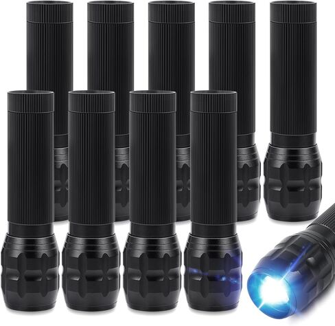 10 قطع 4.7 بوصة LED مصباح يدوي للطوارئ محمول باليد مجموعة مصابيح يدوية صغيرة معدنية ثقيلة مقاومة للماء مع 3 أوضاع بطاريات غير متضمنة للمنزل والحفلات والتخييم هدية انقطاع التيار الكهربائي لعيد الميلاد in Kuwait