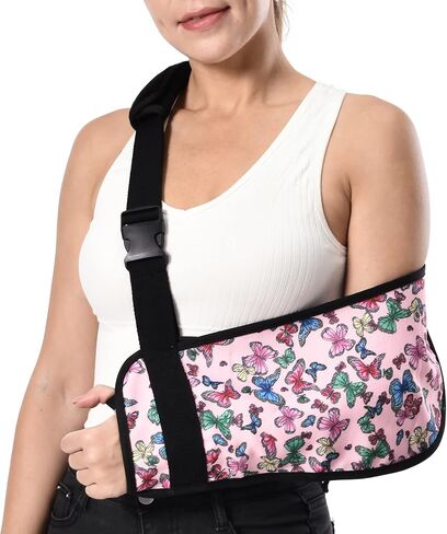 حبال ذراع الفراشة للنساء حبال السيدات الملونة العصرية حبال الشباب الأنيقة الكبار دعامة دعم منع الحركة للكتف والكوع وإصابة المعصم الأيمن الأيسر (فراشة، البالغين L) in Kuwait