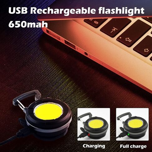 مصابيح LED صغيرة قطعة خبز، ضوء عمل سلسلة مفاتيح COB قابلة لإعادة الشحن، 4 أوضاع إضاءة سلسلة مفاتيح جيب محمولة مع قاعدة مغناطيسية للمشي، والتخييم، وإضاءة الطوارئ in Saudi Arabia