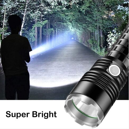 120000 لومن مصباح يدوي LED قابل لإعادة الشحن كشاف تكتيكي عالي الطاقة قابل للتكبير 5 أوضاع مقاوم للماء مصباح شعلة محمول للتخييم في الهواء الطلق في حالات الطوارئ in Kuwait