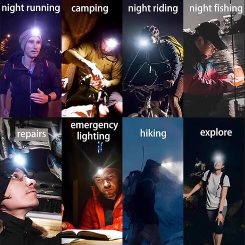 Rechargeable led headlamp,2 Pack LED Head Lamps Super Bright for Running headlamps Night Buddy Headlight with red and White Flashing Lights，Magnetic Attractor ，Hook for a Great Gift! in Saudi Arabia