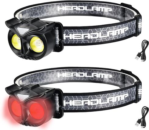 Rechargeable led headlamp,2 Pack LED Head Lamps Super Bright for Running headlamps Night Buddy Headlight with red and White Flashing Lights，Magnetic Attractor ，Hook for a Great Gift! in Saudi Arabia