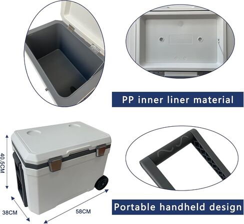 48 Quart Camping Cooler，Portable Cooling Box，Suitable for BBQ, Camping, picnics, and Other Outdoor Activities in Saudi Arabia