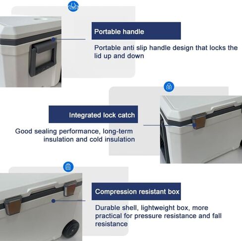 48 Quart Camping Cooler，Portable Cooling Box，Suitable for BBQ, Camping, picnics, and Other Outdoor Activities in Saudi Arabia
