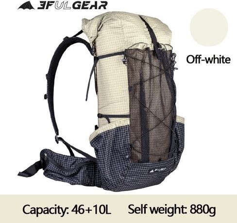 3F UL GEAR QiDian Pro UL 46+10L Backpack Outdoor Climbing Bag Camping Hiking Bags UHMWPE ultralight (beige) in Saudi Arabia