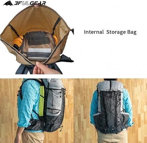 3F UL GEAR QiDian Pro UL 46+10L Backpack Outdoor Climbing Bag Camping Hiking Bags UHMWPE ultralight (beige) in Saudi Arabia