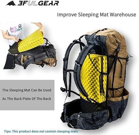 3F UL GEAR QiDian Pro UL 46+10L Backpack Outdoor Climbing Bag Camping Hiking Bags UHMWPE ultralight (beige) in Saudi Arabia