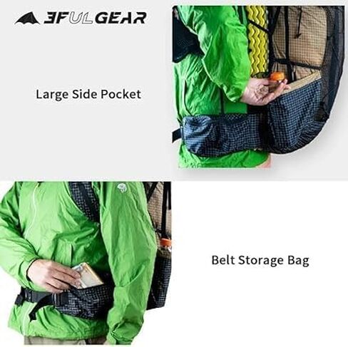3F UL GEAR QiDian Pro UL 46+10L Backpack Outdoor Climbing Bag Camping Hiking Bags UHMWPE ultralight (beige) in Saudi Arabia