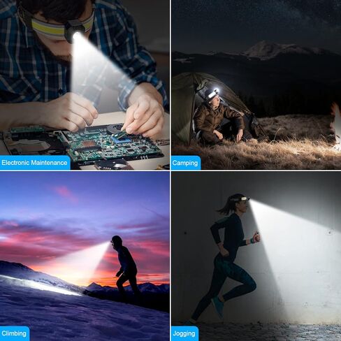 مصباح أمامي LED قابل لإعادة الشحن، مصباح أمامي فائق السطوع 1200 لومن مع 10 أوضاع، مصابيح أمامية مريحة بزاوية 90 درجة، مصباح أمامي مقاوم للماء IPX4 للتخييم في الهواء الطلق، والمشي لمسافات طويلة، والجري، وصيد الأسماك in Kuwait