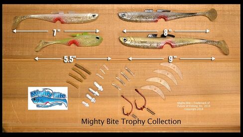 مجموعة Might Bite Trophy Collection - طُعم كبير للأسماك الكبيرة! 5.5 بوصة، 7 بوصة، 8 بوصة 9 بوصة أكبر الطُعم الذي نصنعه! in Saudi Arabia
