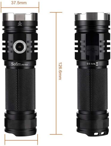 مصباح يدوي Sofirn SP33 V3 فائق السطوع 3500 لومن عالي، مصباح يدوي USB C قابل لإعادة الشحن مع LED قوي، للتخييم والمشي لمسافات طويلة in Kuwait