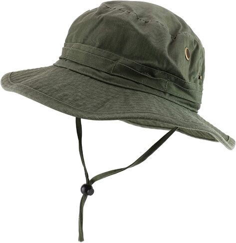 Cotton Twill Washed Bucket Hunting Hat with Chin Strap in Kuwait