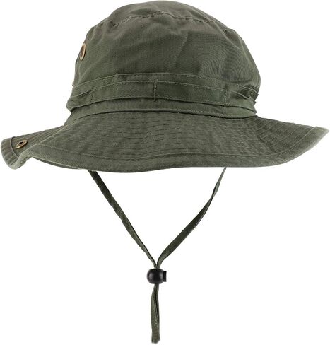 Cotton Twill Washed Bucket Hunting Hat with Chin Strap in Kuwait
