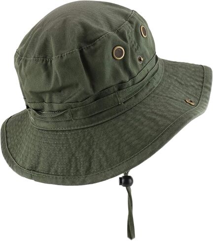 Cotton Twill Washed Bucket Hunting Hat with Chin Strap in Kuwait