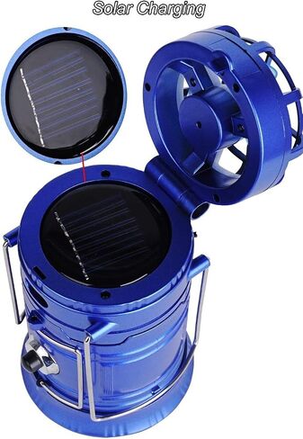 Camping Lantern with a Mini Fan,Portable Bright Solar Rechargeable Outdoor Flashlights Tent Light with USB Power Bank for Hiking,Hunting,Camping (Blue) in Saudi Arabia