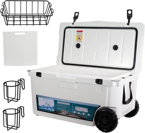 Insulated Portable Cooler with Heavy Duty Handles, Leak-Proof Outdoor Hard Cooler for Beach, Fishing, Camping, Tailgating, Sports in Saudi Arabia