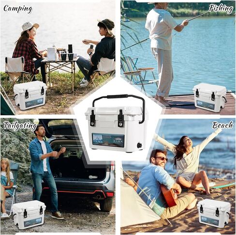 Insulated Portable Cooler with Heavy Duty Handles, Leak-Proof Outdoor Hard Cooler for Beach, Fishing, Camping, Tailgating, Sports in Saudi Arabia