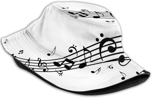 Musical Note Music Bucket Hat Sun Bucket Hats Beanie Cap Outdoor Fishing Travel Hiking for Mens Womens in Saudi Arabia