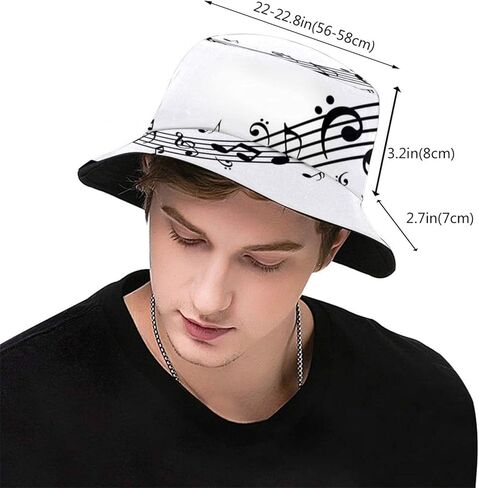 Musical Note Music Bucket Hat Sun Bucket Hats Beanie Cap Outdoor Fishing Travel Hiking for Mens Womens in Saudi Arabia