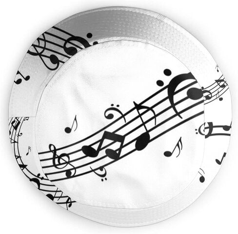Musical Note Music Bucket Hat Sun Bucket Hats Beanie Cap Outdoor Fishing Travel Hiking for Mens Womens in Saudi Arabia