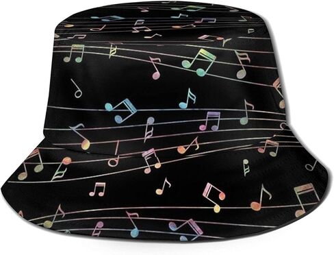 Musical Note Music Bucket Hat Sun Bucket Hats Beanie Cap Outdoor Fishing Travel Hiking for Mens Womens in Saudi Arabia