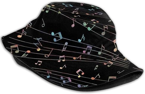 Musical Note Music Bucket Hat Sun Bucket Hats Beanie Cap Outdoor Fishing Travel Hiking for Mens Womens in Saudi Arabia