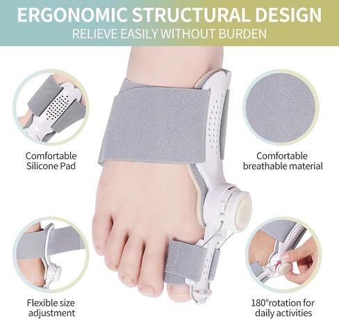 Bunion Corrector for Women & Men ：3-in-1 Adjustable Big Toe Relief Bunion Splints Hammer Toe Straightener，Comfortable, Effective Double Correction，1 set in Saudi Arabia