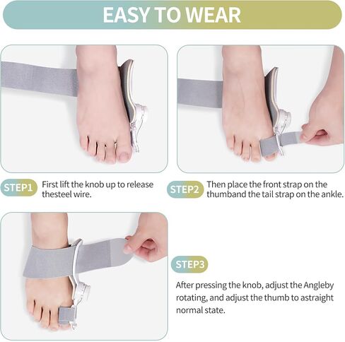 Bunion Corrector for Women & Men ：3-in-1 Adjustable Big Toe Relief Bunion Splints Hammer Toe Straightener，Comfortable, Effective Double Correction，1 set in Saudi Arabia