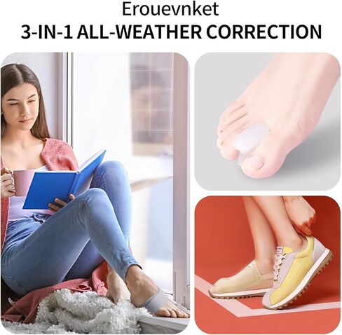 Bunion Corrector for Women & Men ：3-in-1 Adjustable Big Toe Relief Bunion Splints Hammer Toe Straightener，Comfortable, Effective Double Correction，1 set in Saudi Arabia