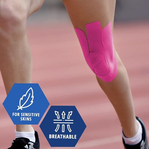 MED PRIDE Kinesiology Tape – Tan [2" x 16.4 Feet] Latex-Free Athletic Tape for Pain Relief, Injured Muscle Support - Therapeutic Sports Tape Stabilizes Knee, Muscle & Joints – 1 Uncut Roll in Kuwait