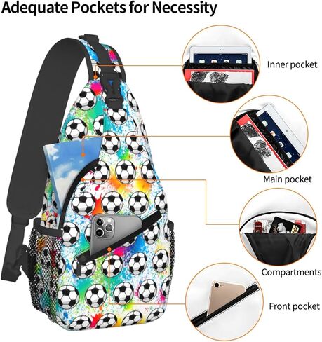Soccer Sling Bag For Women Men Gifts Soccer Ball Crossbody Bag Backpack Chest Sling Bags For Women Girls Boys Kids Players in Saudi Arabia