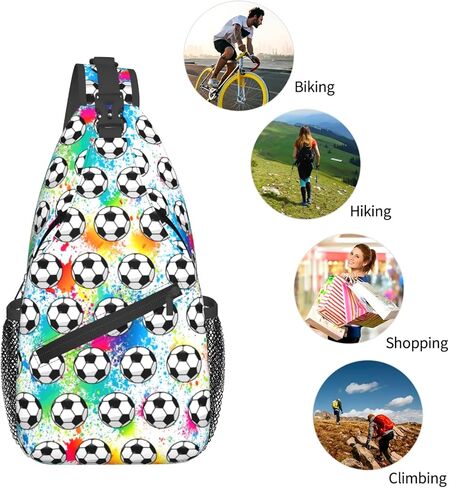 Soccer Sling Bag For Women Men Gifts Soccer Ball Crossbody Bag Backpack Chest Sling Bags For Women Girls Boys Kids Players in Saudi Arabia