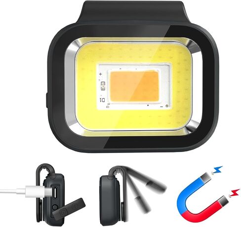 Running Lights, IP66 Waterproof Clip on Running Flashlights for Runners, 6 Modes Lightweight Rechargeable Safety Light for Joggers Running Camping Hiking Emergency (Black) in Saudi Arabia