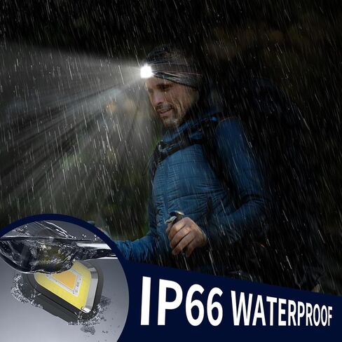 Running Lights, IP66 Waterproof Clip on Running Flashlights for Runners, 6 Modes Lightweight Rechargeable Safety Light for Joggers Running Camping Hiking Emergency (Black) in Saudi Arabia