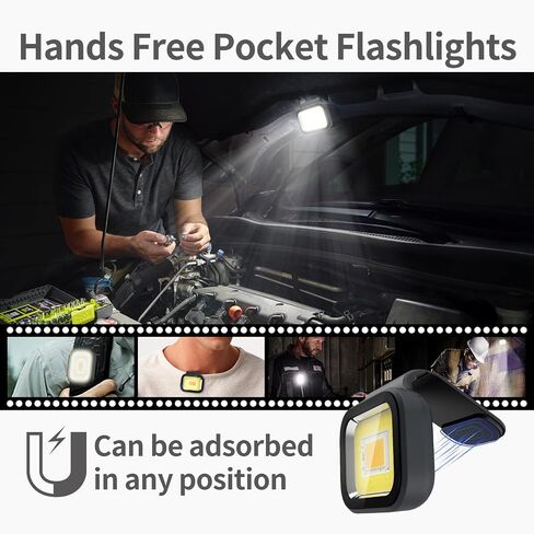 Running Lights, IP66 Waterproof Clip on Running Flashlights for Runners, 6 Modes Lightweight Rechargeable Safety Light for Joggers Running Camping Hiking Emergency (Black) in Saudi Arabia