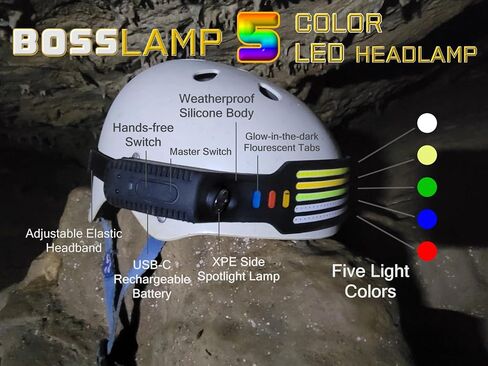BossLamp المصباح الأمامي LED الأصلي بخمسة ألوان قابل لإعادة الشحن للتخييم، وإصلاح السيارات، وأضواء COB أكثر سطوعًا، 14 وضع إضاءة يجب اقتناؤها في الهواء الطلق، صغير، غير محدد in Kuwait
