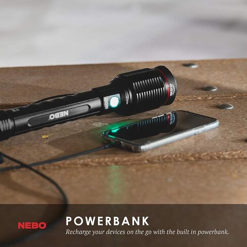 NEBO Redline 6K Lumen (6000 Lumen) مصباح يدوي LED عالي الطاقة قابل لإعادة الشحن 6822 مع حزمة ضوء القراءة LED EdisonBright USB التي تعمل بالطاقة in Saudi Arabia