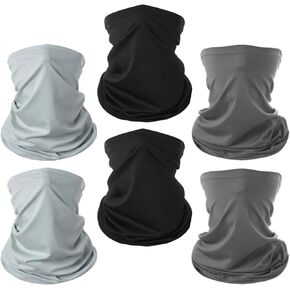 6 Pack Neck Gaiter Bandana Face Mask Breathable Bandana, Summer UV Protection Cooling Neck Gaiter Face Clothing Neck Gaiter