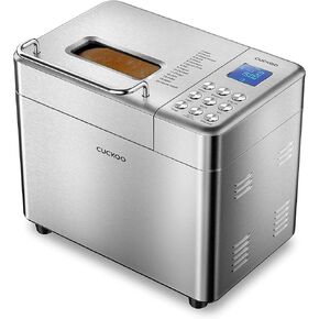 CUCKOO CBM-AAB101S 2 lb. Multi-Functional Bread Maker with 17 Menu Options, Crust Color Customization, Automatic Fruit & Nut Dispenser, 6 Accessories (Stainless Steel)