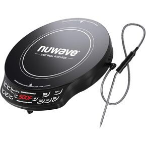 Nuwave Diamond Precision Induction Cooktop, New & Improved, 1400 Watts, 91 Temps 50°F to 500°F, 6.5" Heating Coil, Shatter-Proof Ceramic Glass, 3 Wattage Settings, Ideal for Dorms, RVs & Small Apts