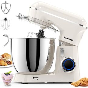 Stand Mixer, 6.5QT 10-Speed 660W Tilt-Head Electric Stand Mixer, 3-In-1 Kitchen Mixer with Bowl, Dough Hook, Whisk and Beater, Food Mixer for Baking, Cake and Most Home Cooks, Black