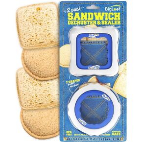 Uncrustable Maker - Sandwich Cutter and Sealer - PBJ Sandwich Cutter for Kids Lunch - Make & Freeze DIY Pocket Minis - Homemade Uncrustables Sandwich Maker - Crustless Bread Sandwich Decruster(2 Pack)