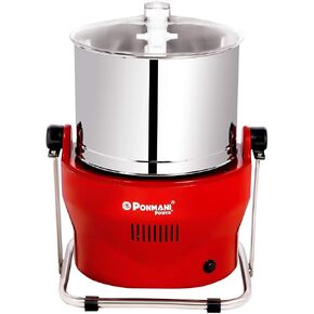 Ponmani Power Plus (110V) - 3Ltr Tilting Wet Grinder (225W Copper Motor, Red)
