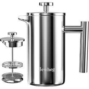 Small French Press Coffee Maker, 12OZ/350ML Stainless Steel Insulated Coffee Press ，Double Wall Insulated French Press，Easy Press Strong Quality Metal Coffee Press.